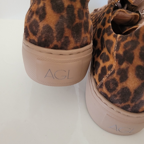 AGL Meghan Leopard Print Leather Platform Sneakers - Picture 8 of 13